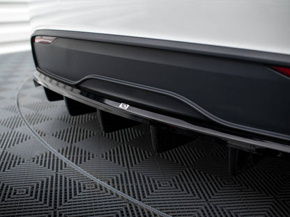 Maxton Design Rear Splitter (Vertical Bars) Tesla Model X Mk1 Facelift