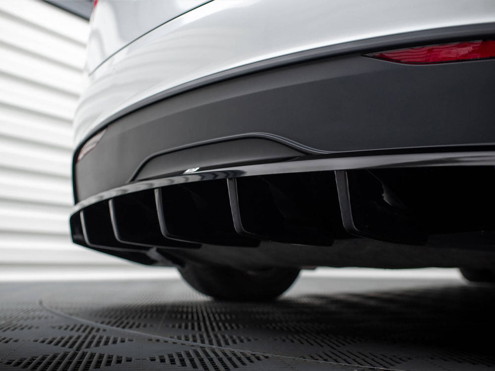 Maxton Design Rear Splitter (Vertical Bars) Tesla Model X Mk1 Facelift