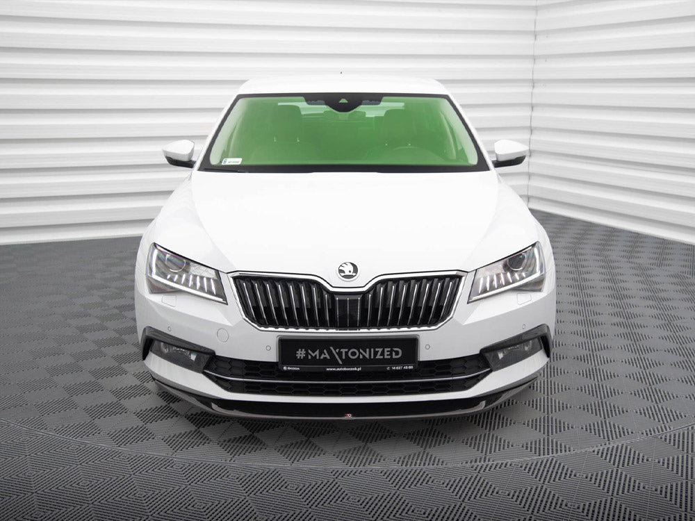 Maxton Design Front Splitter V.1 Skoda Superb Mk3 - Carbon Look