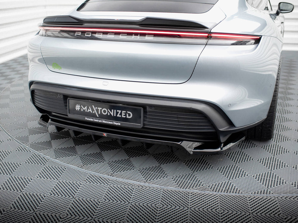Maxton Design Rear Splitter (Vertical Bars) Porsche Taycan / Taycan 4 / Taycan 4S / Taycan GTS Mk1
