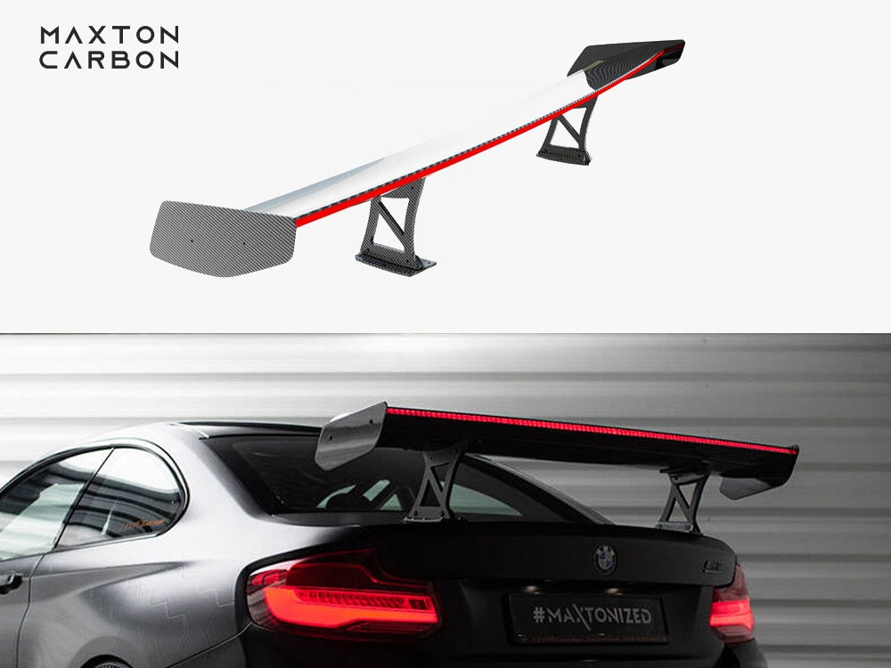 Maxton Design Carbon Spoiler With Internal Brackets Uprights + LED BMW M2 F87