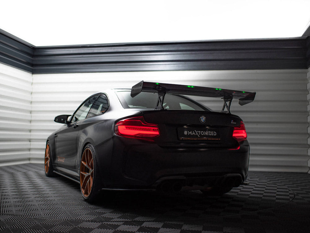 Maxton Design Carbon Spoiler With Internal Brackets Uprights + LED BMW M2 F87