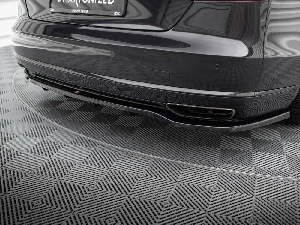 Maxton Design Central Rear Splitter (Vertical Bars) Audi A8 D4 Facelift
