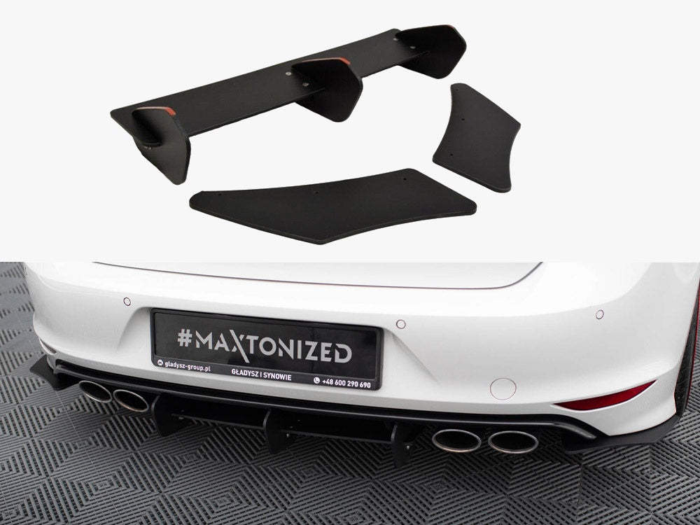 Maxton Design Rear Diffuser & Rear Side Splitters VW Golf R Mk7 Hatchback