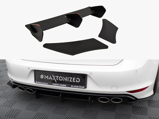 Maxton Design Rear Diffuser & Rear Side Splitters VW Golf R Mk7 Hatchback