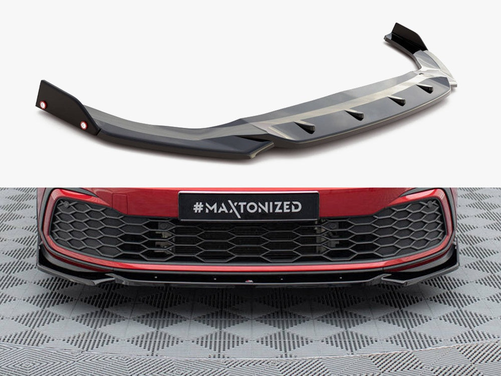 Maxton Design Front Splitter V.2 + Flaps Volkswagen Golf GTI / GTE / GTD / R-Line Mk8
