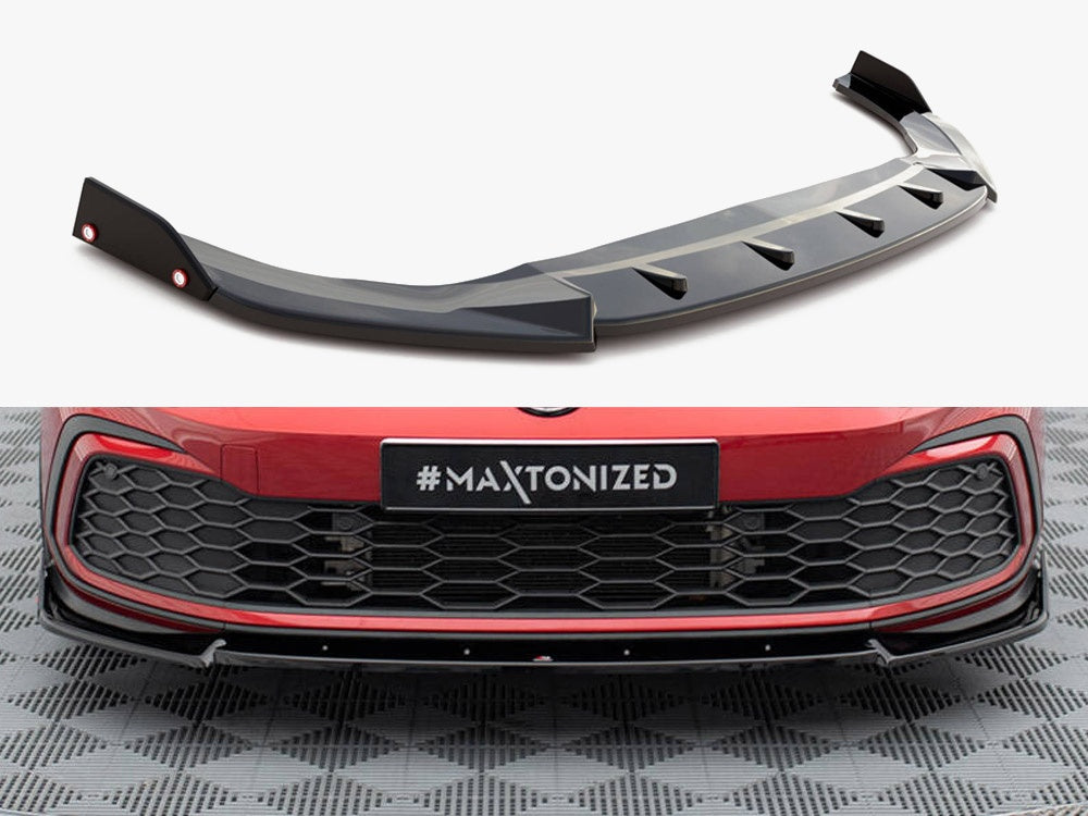 Maxton Design Front Splitter V.3 + Flaps Volkswagen Golf GTI / GTE / GTD / R-Line Mk8