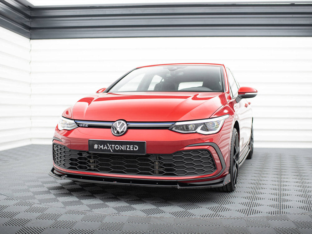 Maxton Design Front Splitter V.3 + Flaps Volkswagen Golf GTI / GTE / GTD / R-Line Mk8