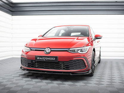 Maxton Design Front Splitter V.3 + Flaps Volkswagen Golf GTI / GTE / GTD / R-Line Mk8