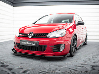 Maxton Design Street PRO Front Splitter V.3 + Flaps VW Golf GTI Mk6