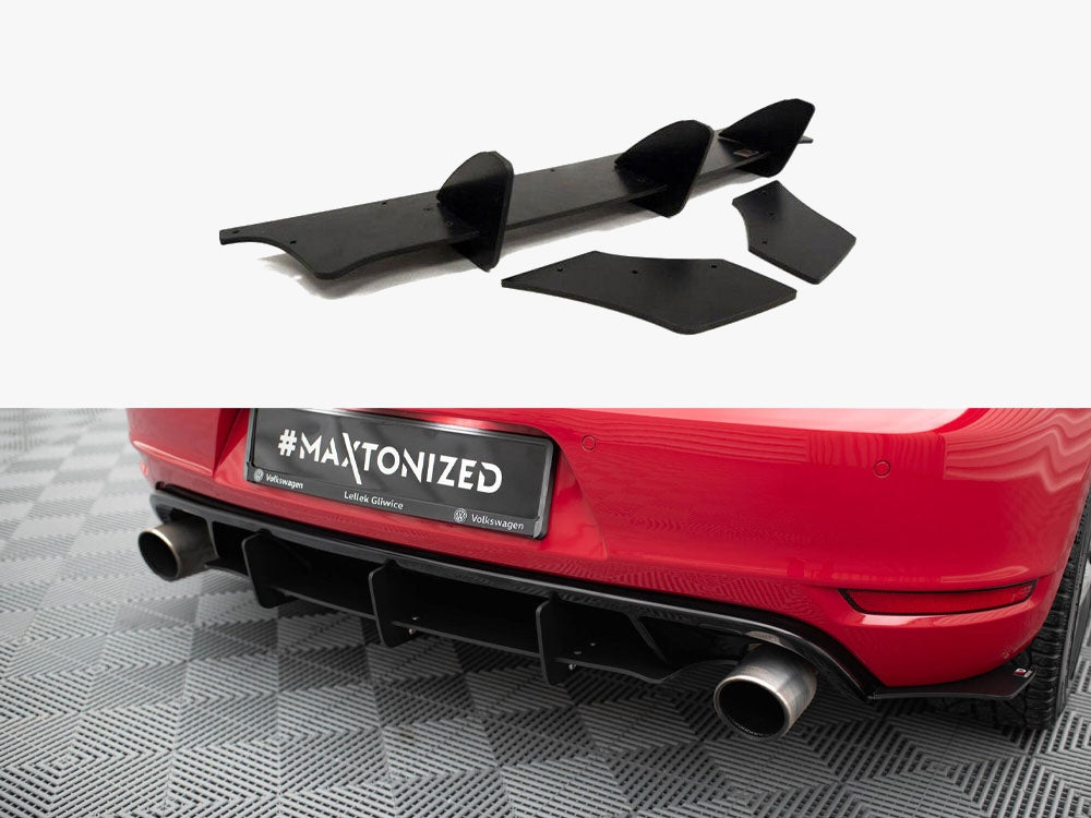 Maxton Design Rear Diffuser & Rear Side Splitters VW Golf Mk6 GTI / 35TH