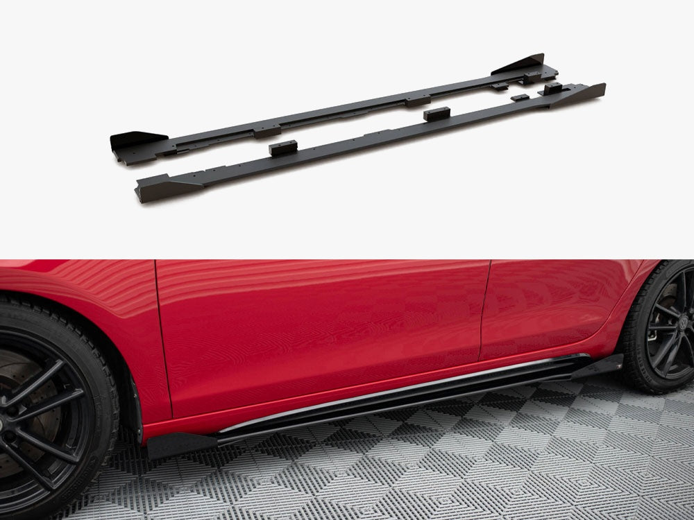 Maxton Design Street PRO Side Skirts Diffusers + Flaps VW Golf GTI Mk6