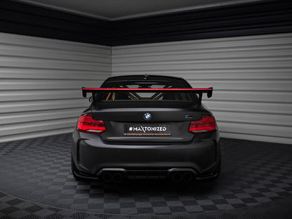 Maxton Design Carbon Spoiler With External Brackets Uprights + LED BMW M2 F87