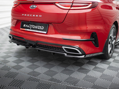 Maxton Design Central Rear Splitter (Vertical Bars) Kia ProCeed GT-Line Mk1