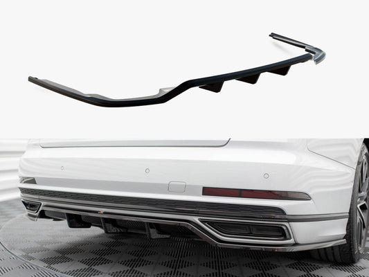 Maxton Design Central Rear Splitter (Vertical Bars) Audi A8 S-Line D5
