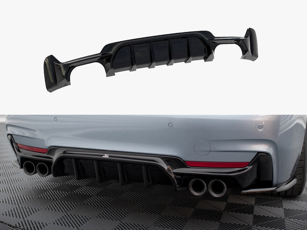 Maxton Design Rear Valance BMW 4 Coupe / Gran Coupe / Cabrio M-Pack F32 / F36 / F33 (Version with dual exhausts on both sides)