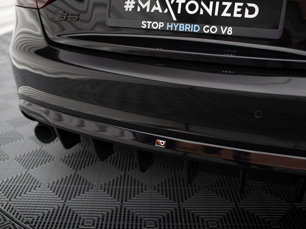 Maxton Design Rear Valance Audi S5 / A5 S-Line Coupe / Cabrio 8T (Version with single exhausts on both sides)
