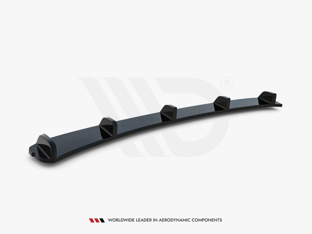 Maxton Design Central Rear Splitter (Vertical Bars) BMW 3 E46 Coupe M-Pack - Carbon Look