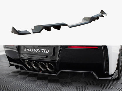 Maxton Design Central Rear Splitter (Vertical Bars) + Rear Side Splitters Chevrolet Corvette C7