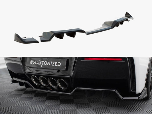 Maxton Design Central Rear Splitter (Vertical Bars) + Rear Side Splitters Chevrolet Corvette C7