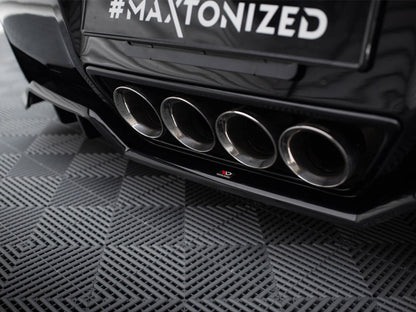 Maxton Design Central Rear Splitter (Vertical Bars) + Rear Side Splitters Chevrolet Corvette C7