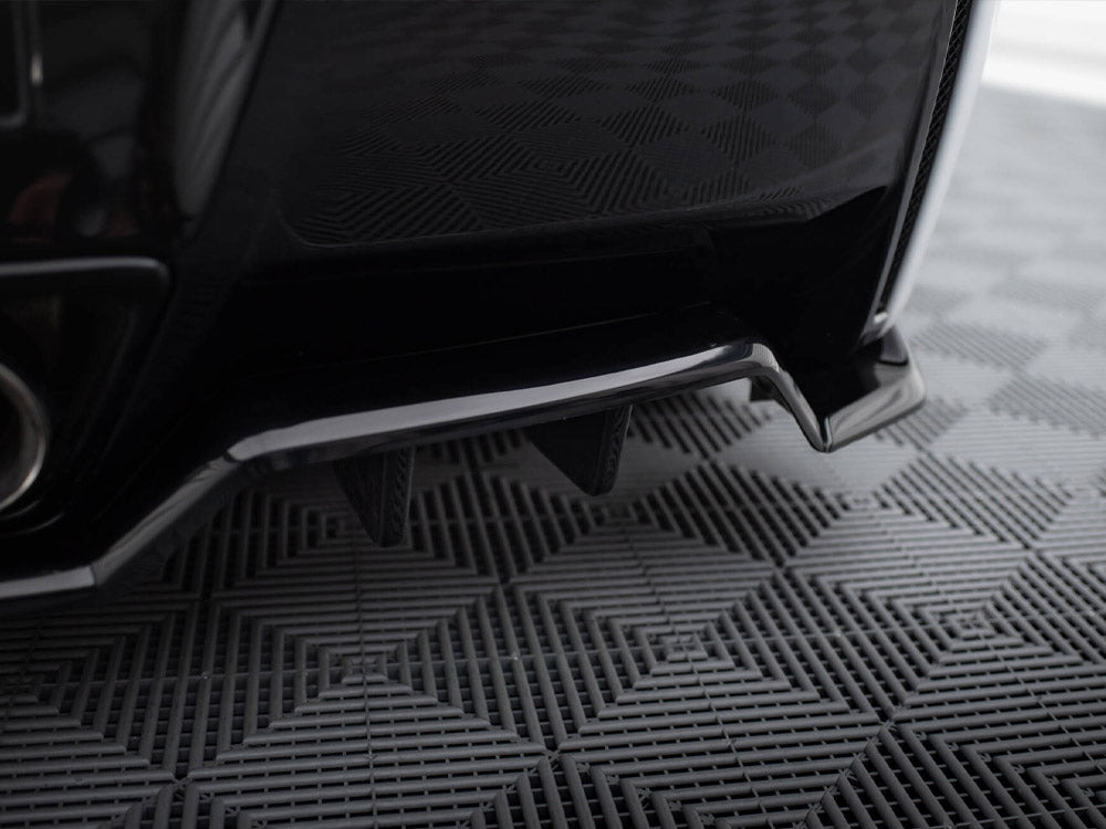 Maxton Design Central Rear Splitter (Vertical Bars) + Rear Side Splitters Chevrolet Corvette C7