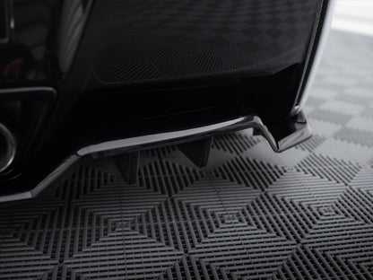 Maxton Design Central Rear Splitter (Vertical Bars) + Rear Side Splitters Chevrolet Corvette C7