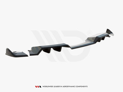 Maxton Design Central Rear Splitter (Vertical Bars) + Rear Side Splitters Chevrolet Corvette C7