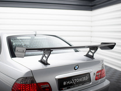 Maxton Design Carbon Spoiler With Internal Brackets Uprights BMW 3 Coupe E46