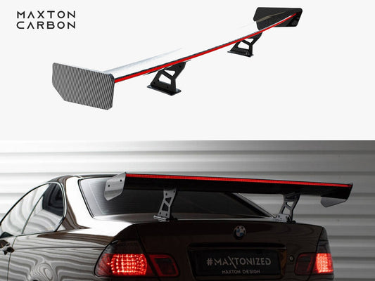 Maxton Design Carbon Spoiler With Internal Brackets Uprights + LED BMW 3 Coupe E46
