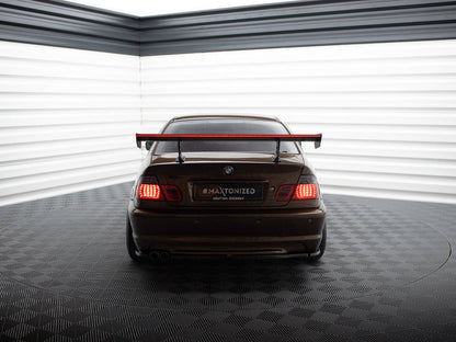 Maxton Design Carbon Spoiler With Internal Brackets Uprights + LED BMW 3 Coupe E46
