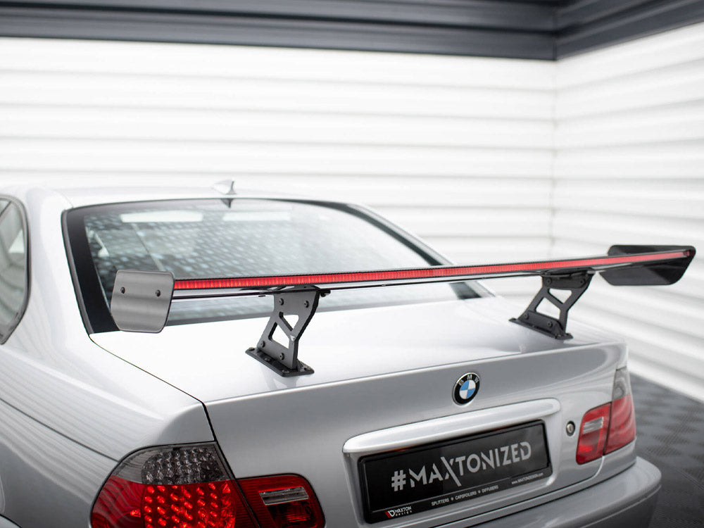 Maxton Design Carbon Spoiler With Internal Brackets Uprights + LED BMW 3 Coupe E46