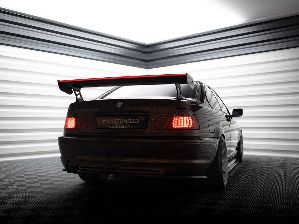 Maxton Design Carbon Spoiler With External Brackets Uprights + LED BMW 3 Coupe E46