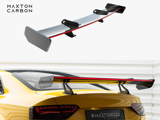 Maxton Design Carbon Spoiler With Upper Swan Mounting + LED Audi A5 Coupe 8T
