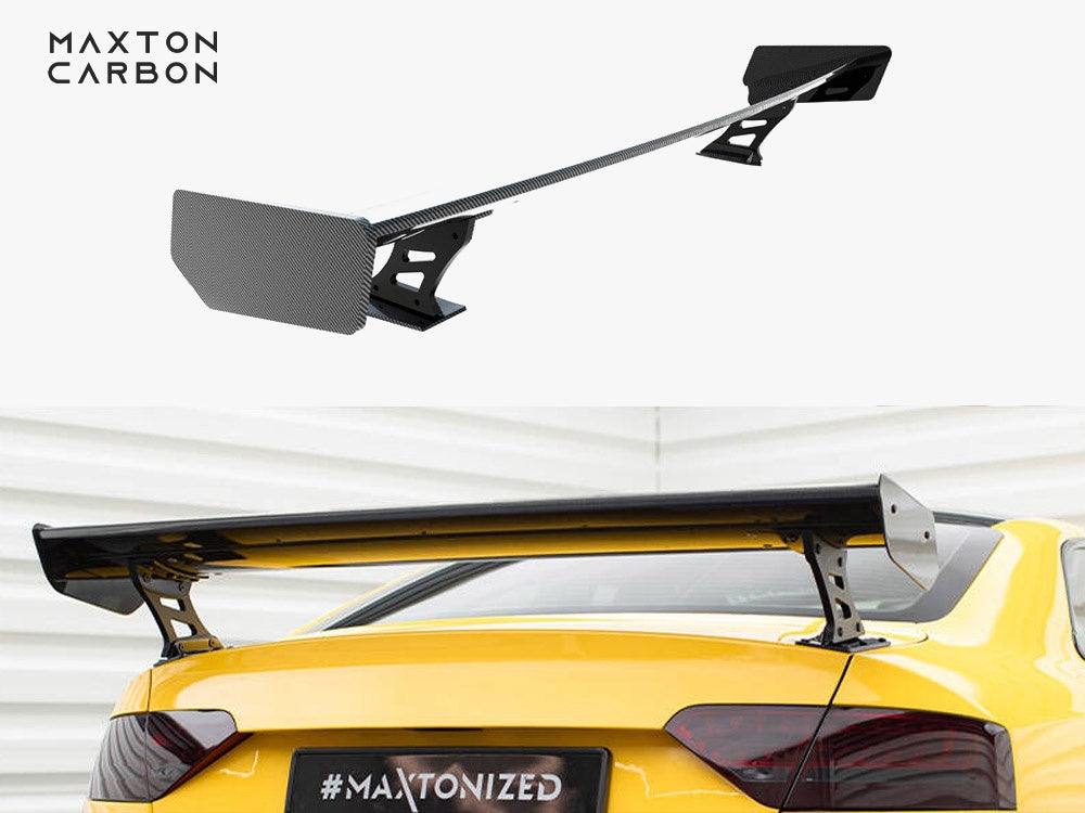 Maxton Design Carbon Spoiler With External Brackets Uprights Audi A5 Coupe 8T