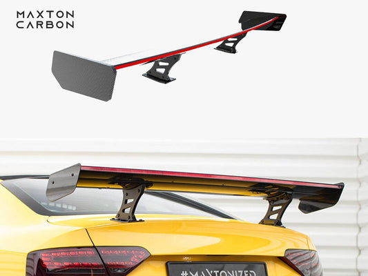 Maxton Design Carbon Spoiler With Internal Brackets Uprights + LED Audi A5 Coupe 8T