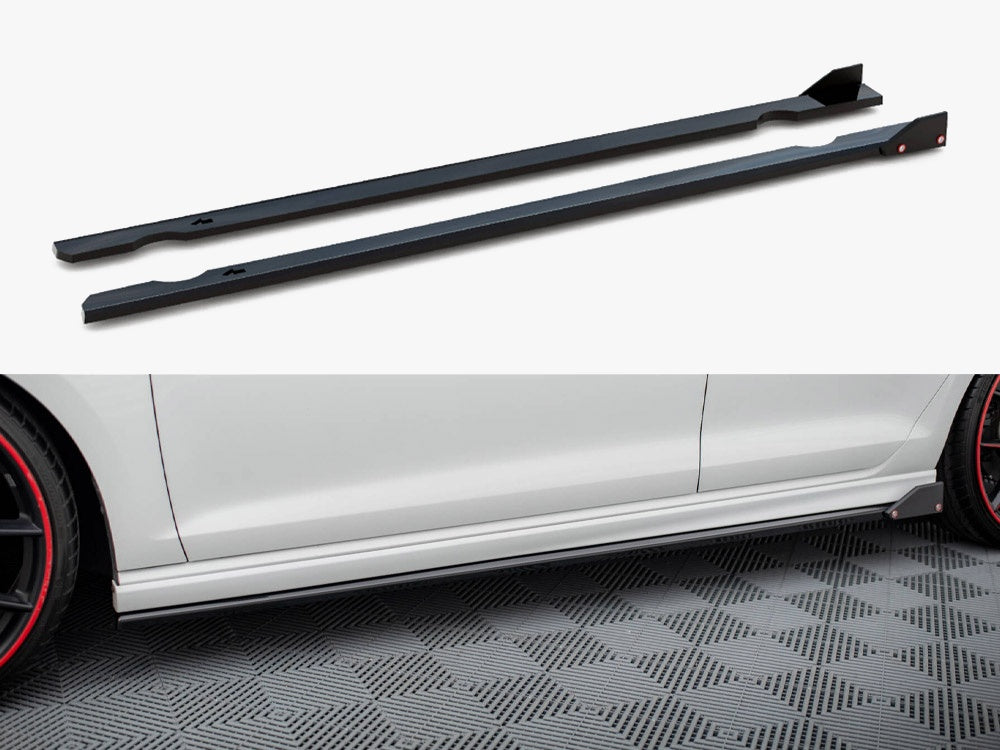 Maxton Design Side Skirts Diffusers V.3 + Flaps Volkswagen Golf R / R-Line Mk7