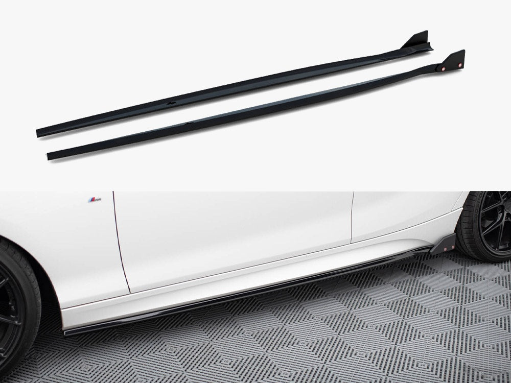 Maxton Design Side Skirts Diffusers V.4 + Flaps BMW 1 M-Pack / M140i F20 Facelift
