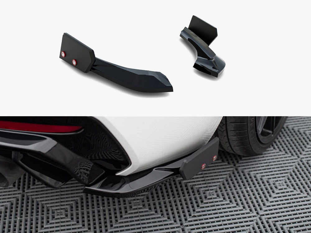 Maxton Design Rear Side Splitters V.5 + Flaps (For rear valance v.3) BMW 1 M-Pack / M140i F20 Facelift