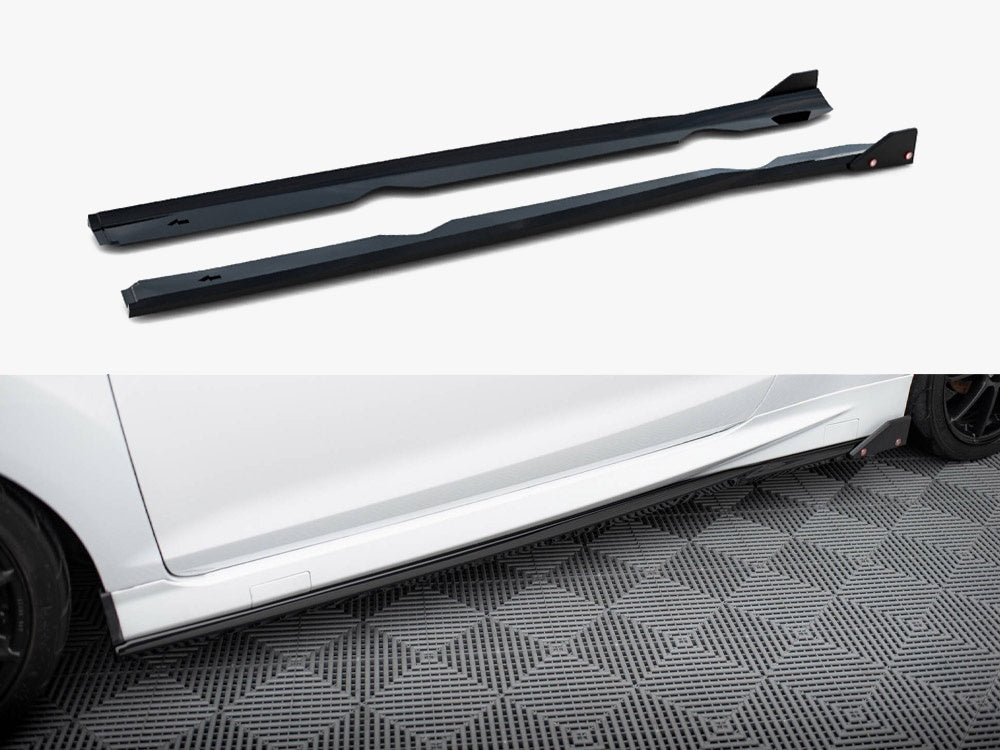 Maxton Design Side Skirts Diffusers V.4 + Flaps Ford Fiesta ST / ST-Line Mk7