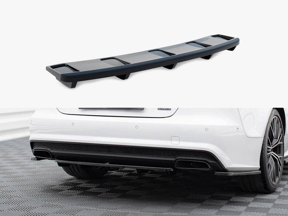 Maxton Design Central Rear Splitter (Vertical Bars) Audi A7 S-Line Facelift