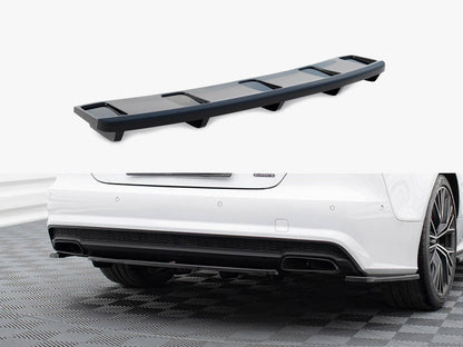 Maxton Design Central Rear Splitter (Vertical Bars) Audi A7 S-Line Facelift