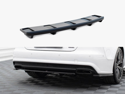 Maxton Design Central Rear Splitter (Vertical Bars) Audi A7 S-Line Facelift