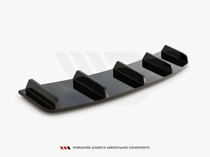 Maxton Design Central Rear Splitter (Vertical Bars) Audi A7 S-Line Facelift