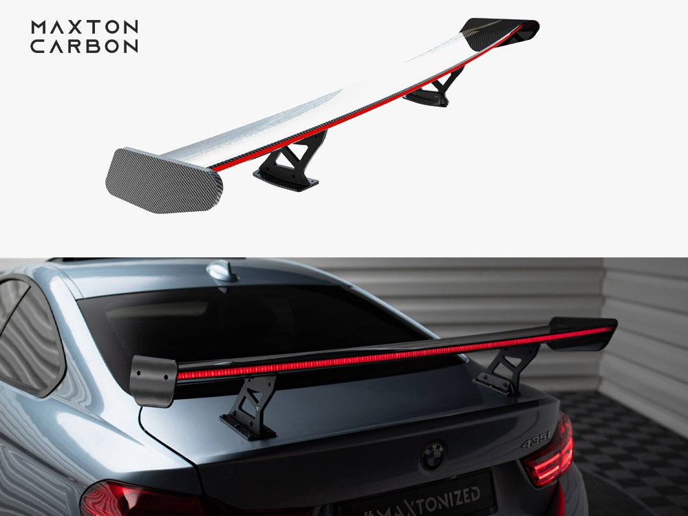 Maxton Design Carbon Spoiler With Internal Brackets Uprights + LED BMW 4 F32 / 4 F32 M-Pack Coupe