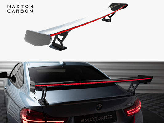 Maxton Design Carbon Spoiler With External Brackets Uprights + LED BMW 4 F32 / 4 F32 M-Pack Coupe