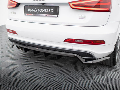 Maxton Design Rear Splitter (Vertical Bars) Audi Q3 S-Line 8U