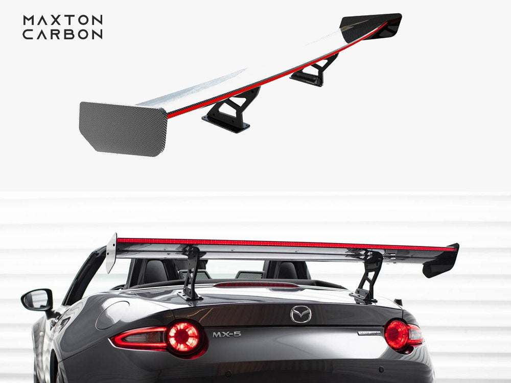 Maxton Design Carbon Spoiler With Internal Brackets Uprights + LED Mazda MX-5 ND (Mk4)