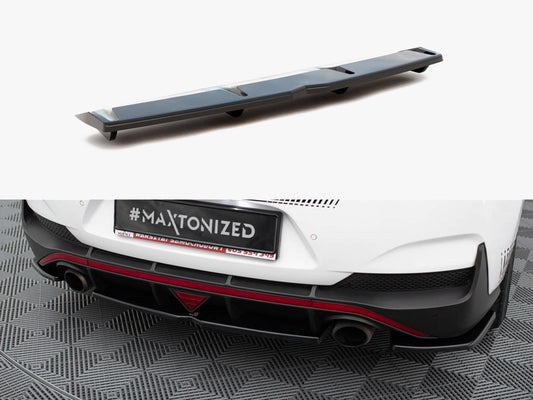 Maxton Design Central Rear Splitter (Vertical Bars) Hyundai I30 Mk3 N Fastback