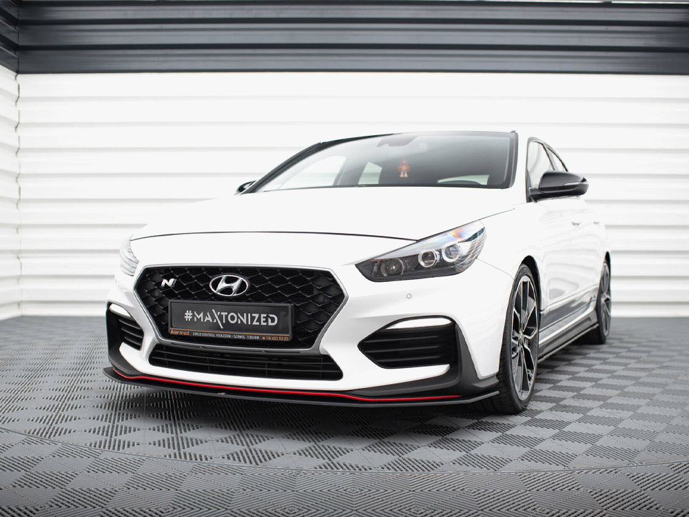 Maxton Design Street PRO Front Splitter Hyundai I30 N Mk3 Hatchback / Fastback - Black-Red